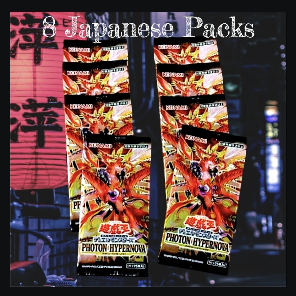 NEW Photon Hypernova Japanese Yu-Gi-Oh Trading Card Packs--8 Count